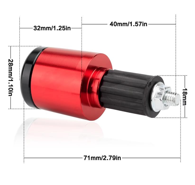 1 Pair Motorcycle Modification Accessories Handlebar and End Plug Thick Fixed Wear-resistant Balance Protection Universal Model 145
