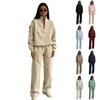 Women's Fashion Casual Color Two Piece Sweatshirt and Pants Set for Everyday Wear