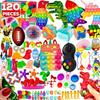 120 Stück Fidget Spielzeug Packung, Pop Sensorisches Party Mitgebsel Set Geschenke für Erwachsene Junge Mädchen Nikolausgeschenke Autistisch Großhandel Goodie Bag Fil