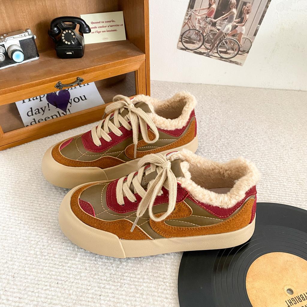 6578 lateksowe wkładki wełna jagnięca ciepłe platforma niemieckie buty treningowe buty damskie buty na deskorolkę buty bawełniane 2024 nowe ciepłe zimowe