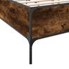 Bed Frame Smoked Oak 120 x 190 cm Wood Based Panel and Metal