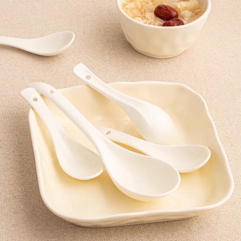 

Creamy Yellow Ceramic Soup Spoons Set