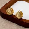 French Braided Spherical French Light Luxury Exquisite Fashion Cold Wind High Temperament Versatile Ear Buckle Earrings Women