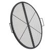 X-Marks Fire Pit Grill Grate, Foldable Round Cooking Grate, Heavy Duty Steel Campfire BBQ Grill Grid with Handle and Support X Wire, Portable Camping