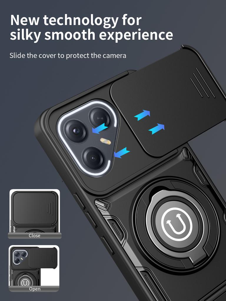 Rutschfeste Armor Stoßfeste Hülle Für Tecno Pova 7 Ultra 5G LJ9 Kameraschutz Drehbarer Ringständer TPU Kunststoff Handyhülle