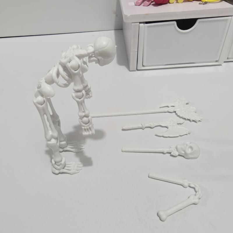 1 Set Multi-Articulable Skull And Bone Puppet Decoration Action Figures Three-Dimensional Skull Model Assembly Toy Gift