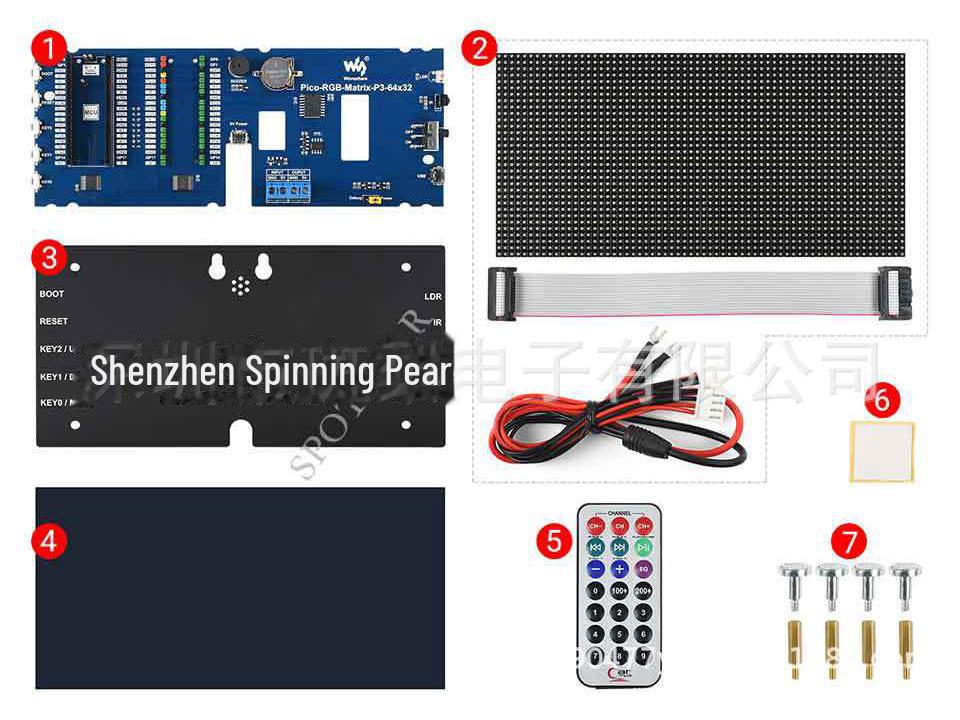 64×32 Adjustable Brightness Full Color RGB LED Matrix Display