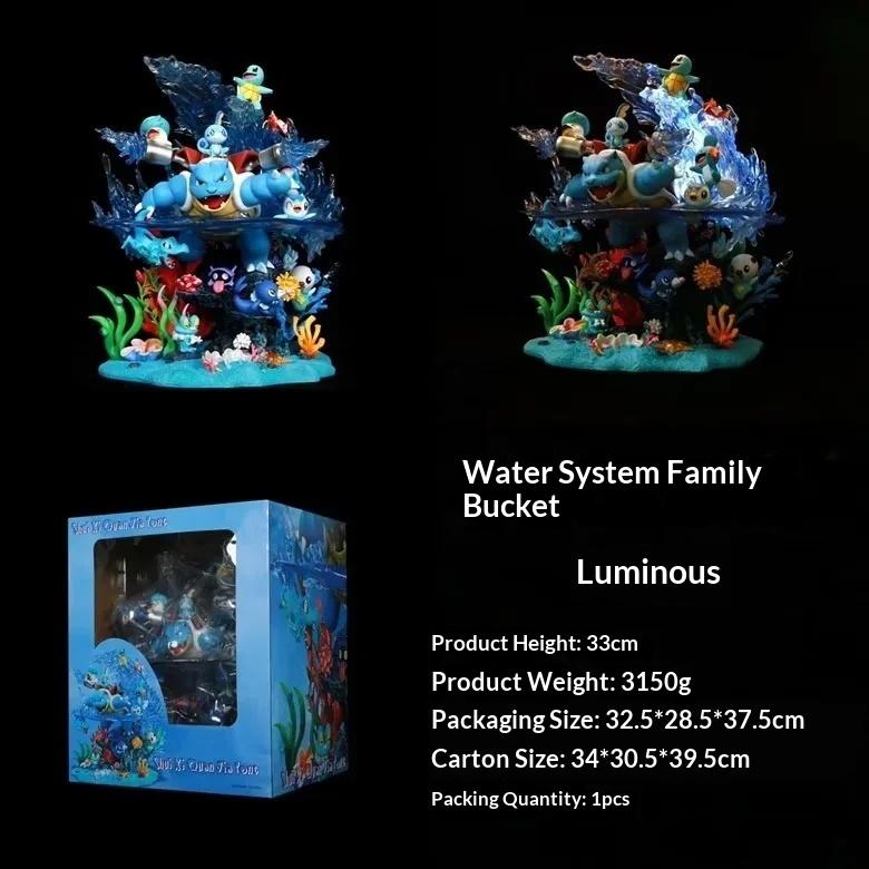PokMon Gk Figure Family Set Led Light Up Collectible Statue Charizard Blastoise Venusaur Desktop Decoration Gift For Anime Fans