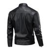 Men's Retro PU Leather Motorcycle Jacket with Stand Collar - Spring/Autumn 2025 Collection