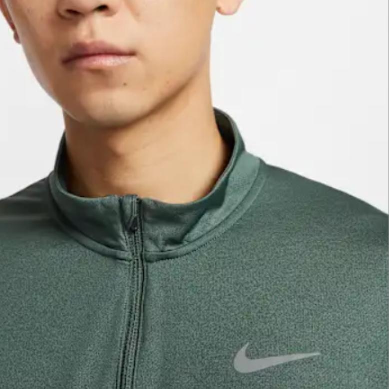Nike Dri-Fit Pacer Quick-Dry Running Stand Collar Knitted Long Sleeve Outdoor T-Shirt Men Tops Green FQ2495-338
