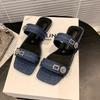 Summer New Open Toe Flat Sandals 2025 Fashionable and Comfortable Non-slip Black Leopard Print Casual Light weight Women's Shoes