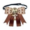 Lightweight Alloy Ribbon Brooch Pin Bowtie Vintage British Charm Corsage Pin For Outerwear Travel Outfits