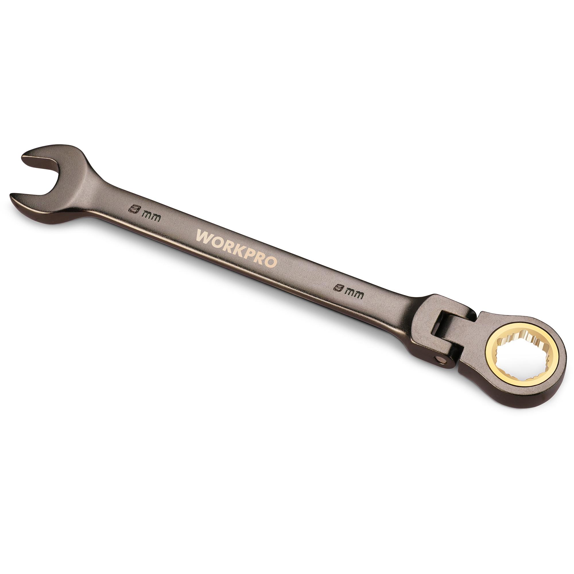 

WORKPRO 8pcs Flex-Head Ratcheting Combination Wrench Set SAE 5/16-3/4 in 72-Teeth CR-V Constructed SAE