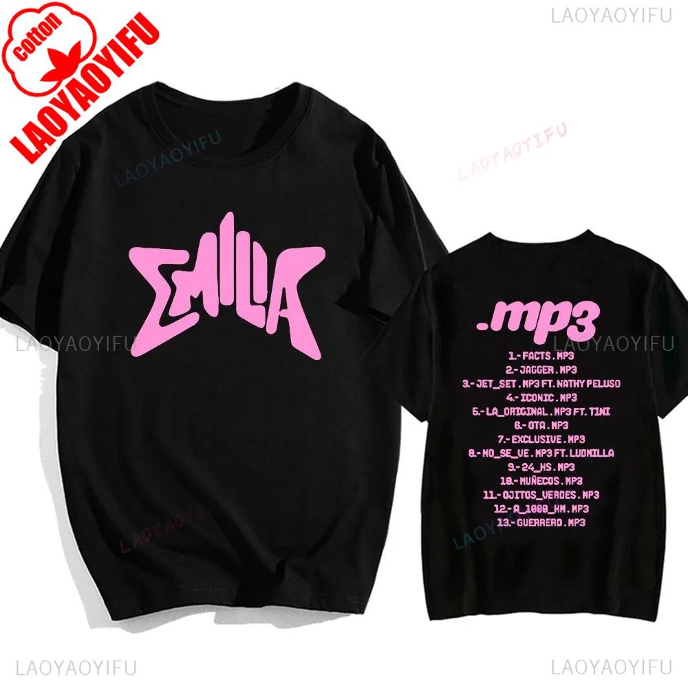 Emilia Mernes MP3 Graphic Tshirt Summer Oneck Short Sleeve Tee Cotton Hip Hop Streetwear Camiseta Printing Tops Unisex Clothing