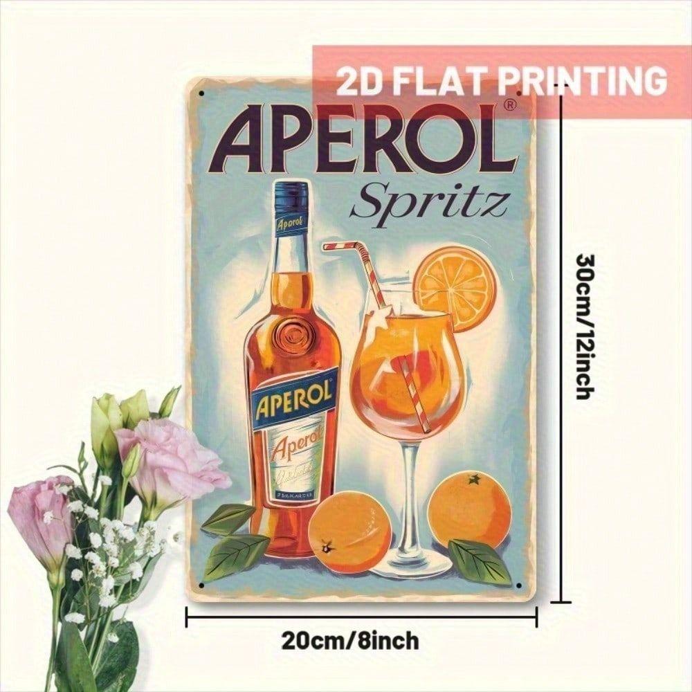 Metal Poster Wall Art, Vintage Aperol Spritz Decor, Tin Sign for Bar Kitchen