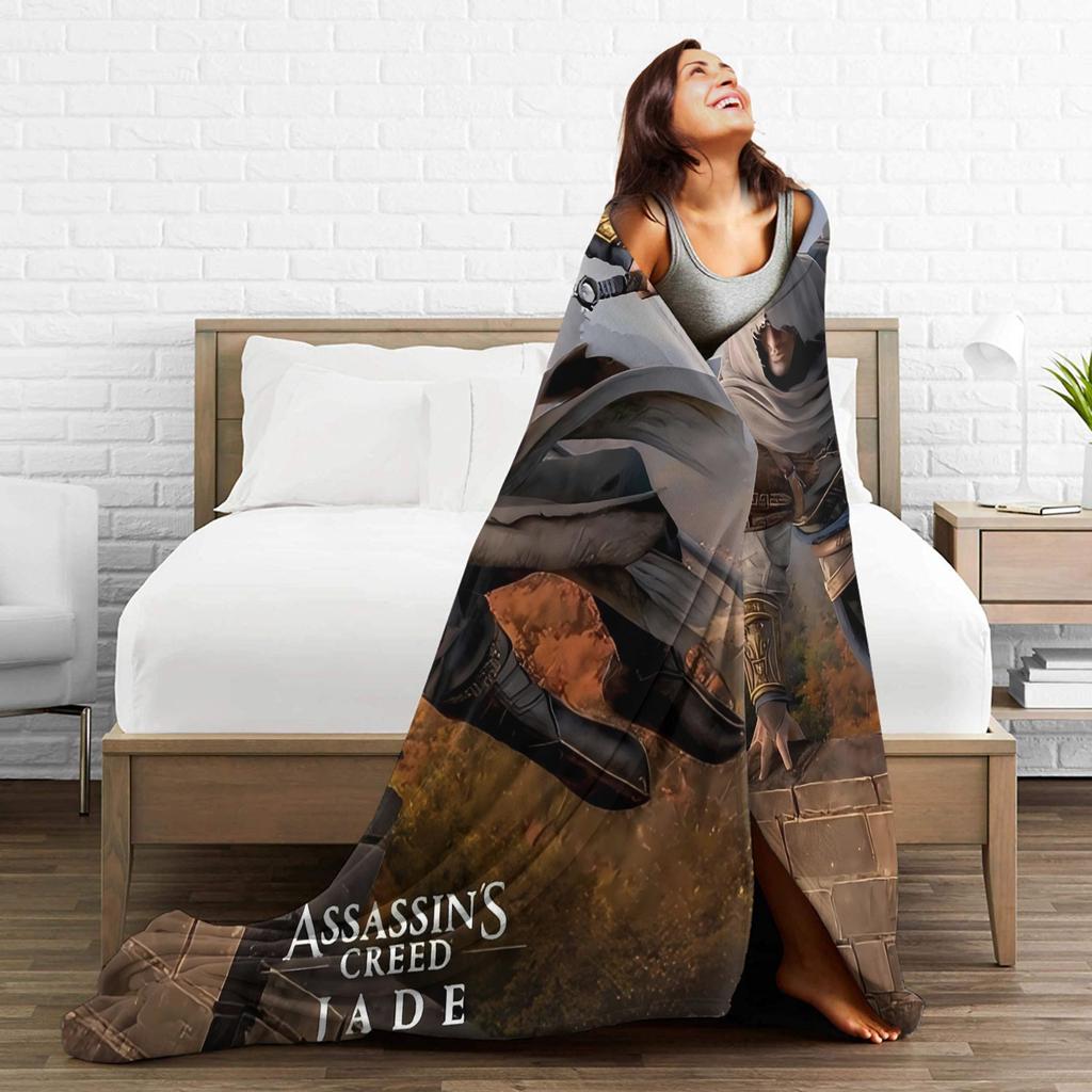 A-Assassins Game C-Creeds Fashion Flannel Blanket Warm Soft Bedding Throws for Home Decor Airplane Bedspread Sofa Bed Cover