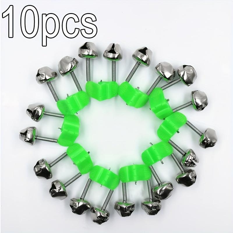 

5/10 шт. Сигнализаторы поклевки для удочки, колокольчик, зажим для удочки, зажим для наконечника, кольцо-колокольчик, зеленый ABS, рыболовный аксессуар для улицы, металл 10pcs зелёный