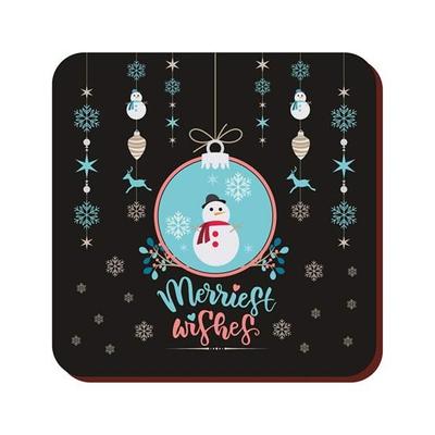 Set of 6 Christmas Gifts Merry Wishes Christmas Wooden Table Coasters