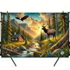 1 piece Natural Forest Deer Stream polyester photo backdrop party banner flag birthday supplies.PMJ