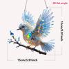 Stained Acrylic Window Hanging Birds,Bluebirds Suncatchers for Window Hanging Hummingbird Gift Bird Decors for Garden