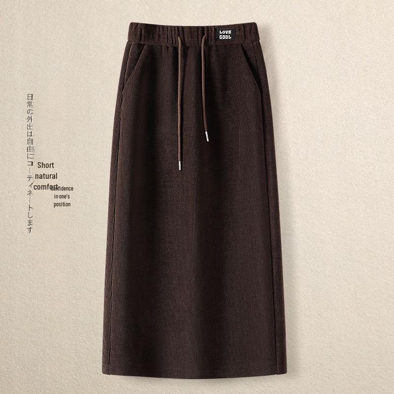 

Юбка-трапеция из вельвета: Осень/Зима, Средняя длина, Теплый, Прямой крой XXL