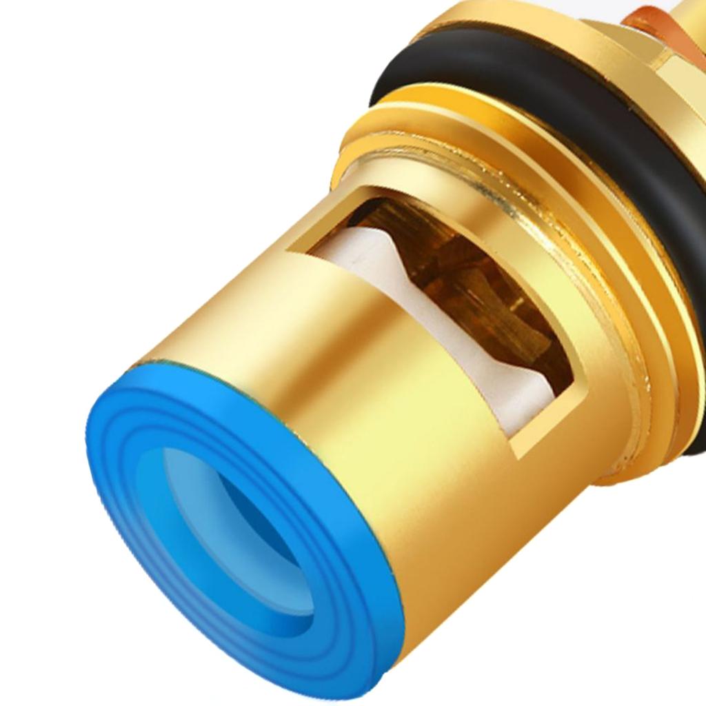 Gold Mixer Tap Cartridge Solid Brass Tap Cartridge Leak Proof Tap Cartridge Upgrades for Bathroom & Kitchen Faucets