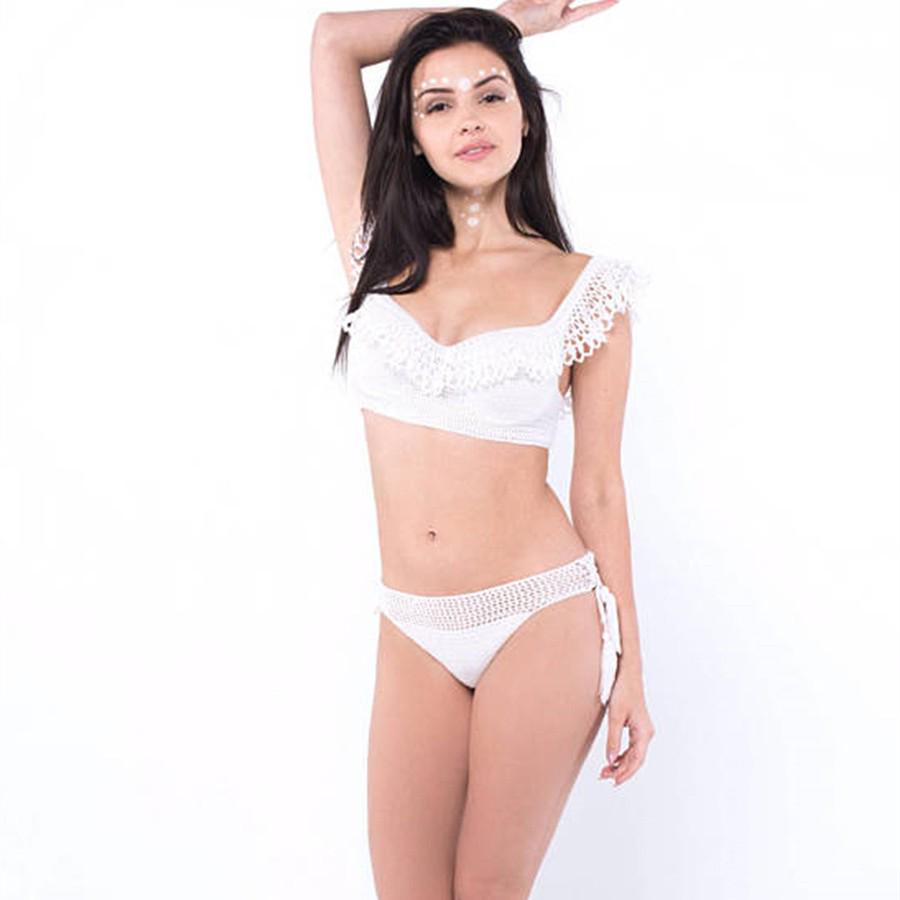 Set Costume da Bagno Bikini a Balze di Pizzo Europeo e Americano