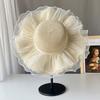 Hand-knitted Sun Hats Raffia Retro Summer Travel Sunscreen Beach Vacation Straw Hat with Lacing for Children Adult Holidays