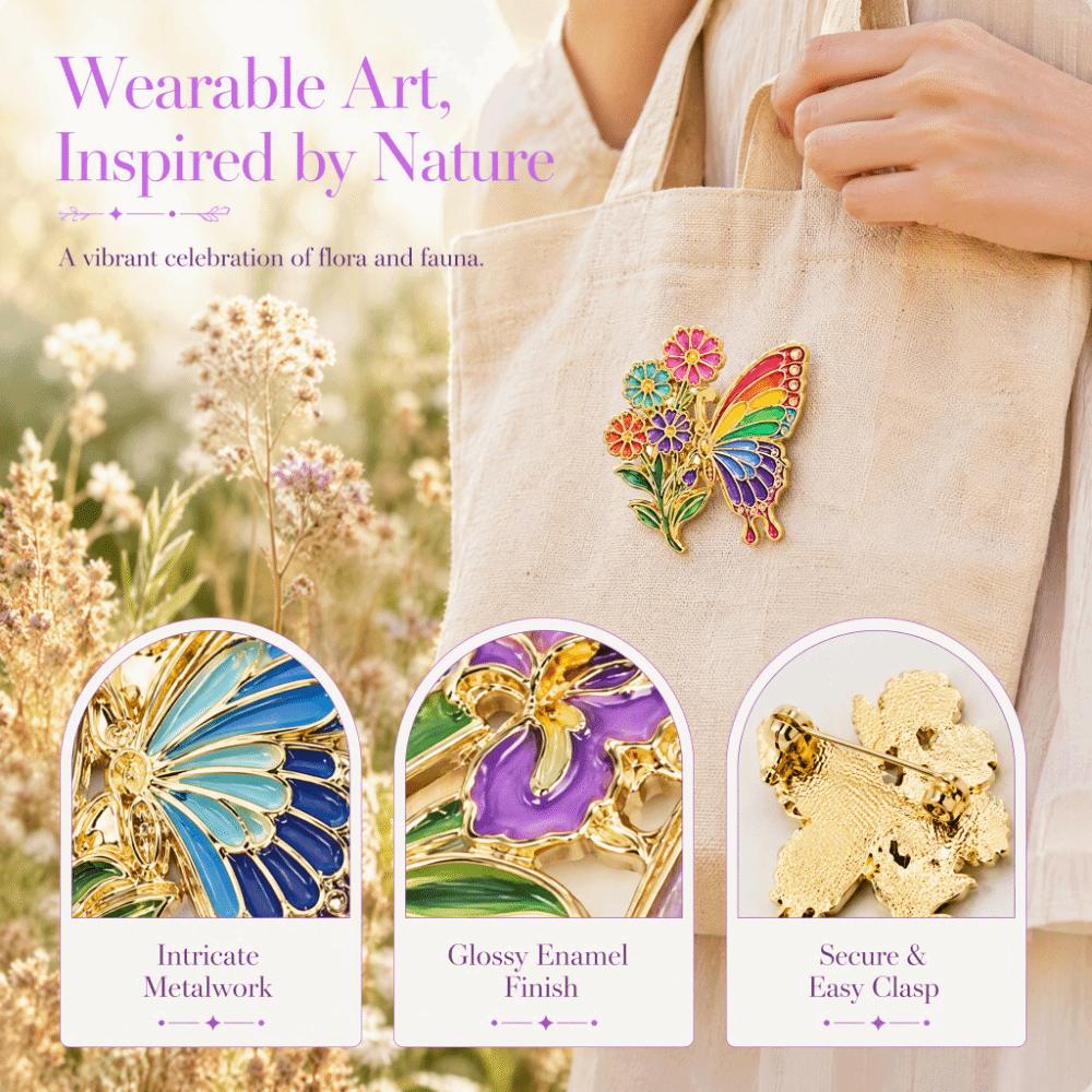 6Pcs Colorful Butterfly Pin Butterfly Shape Decor Badge Fashion Clothing Pin  Gift