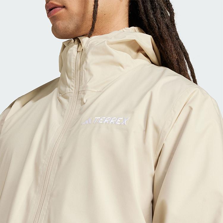 adidas Rain.Rdy Fashion Versatile Casual Outdoor Fleece Lined Three In One Sports Warm Jacket Men Jacket Prairie-Brown Cardboard-Yellow JY4799