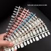 White Moonlight Multi-Color Crystal Cat's Eye Nude Whitening Detachable Nail Tips - 30 Pieces