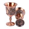 2pcs Brass Vintage Wine Glasses Red Bronze Retro Metal Chalices  Decorative Display