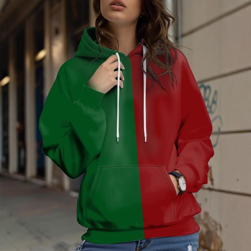 Womens Oversized Hooded Long Sleeve Sweatshirt With Floral Plaid Print Comfortable Breathable Casual Top