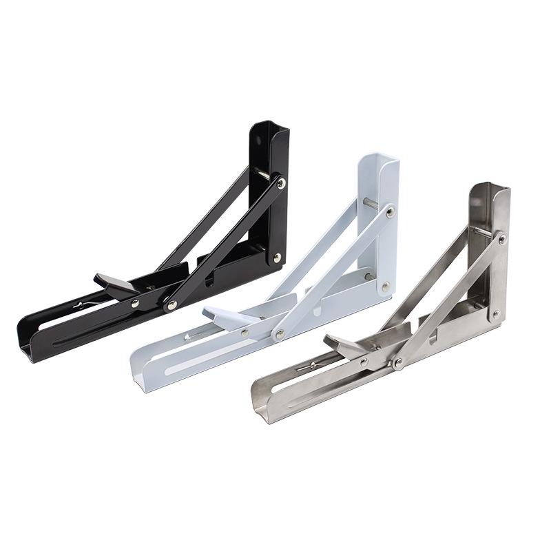 Stainless Steel Foldable Triangle Shelf Bracket Wall-Mounted Storage Rack