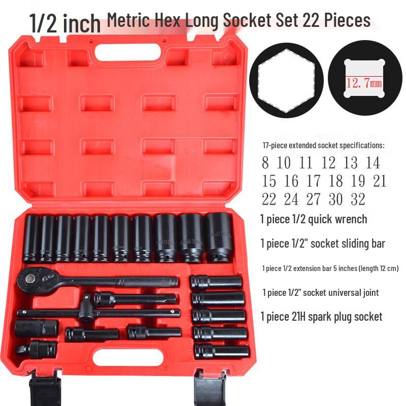 Rongyu 22-Piece 1/2 Inch Drive Extended Socket Set