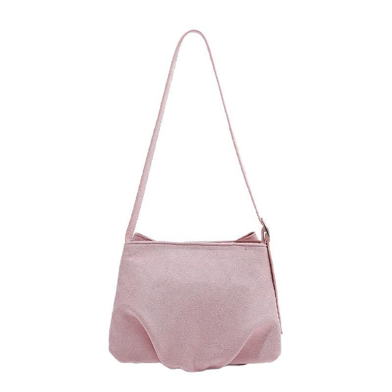 Big Bow Pink Shoulder Bag Sweet Style Girl Underarm Bag 2025 New Autumn Winter Matte Feel Handbag
