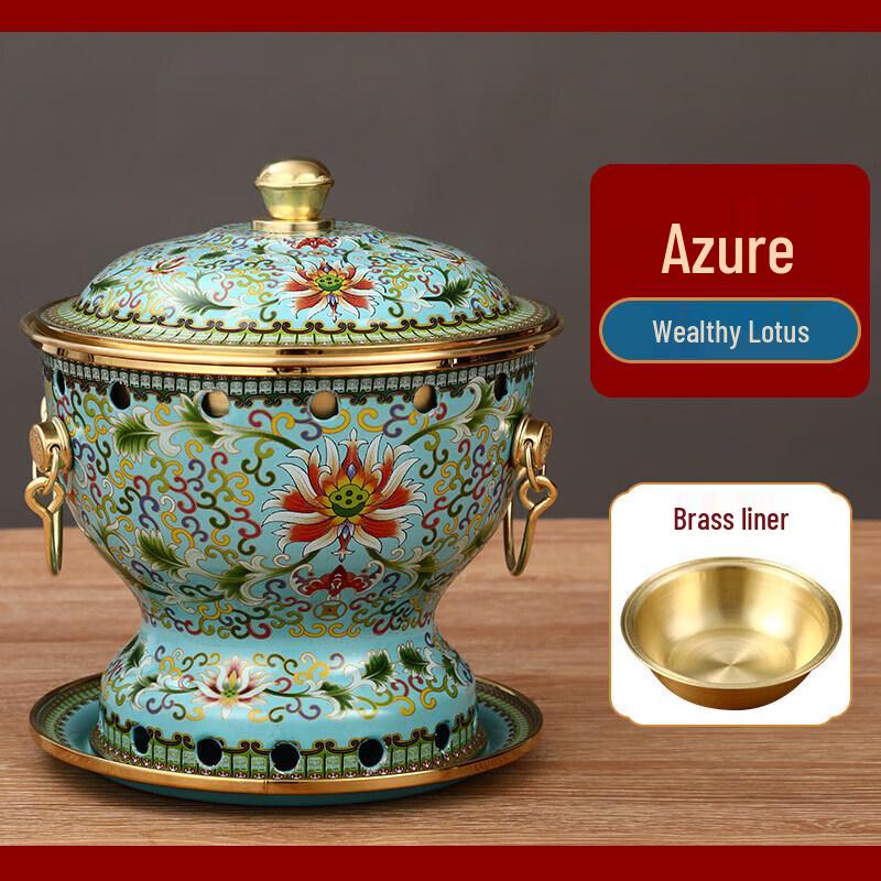 Qiwei Pure Copper Enamel Mini Hot Pot with Alcohol Stove
