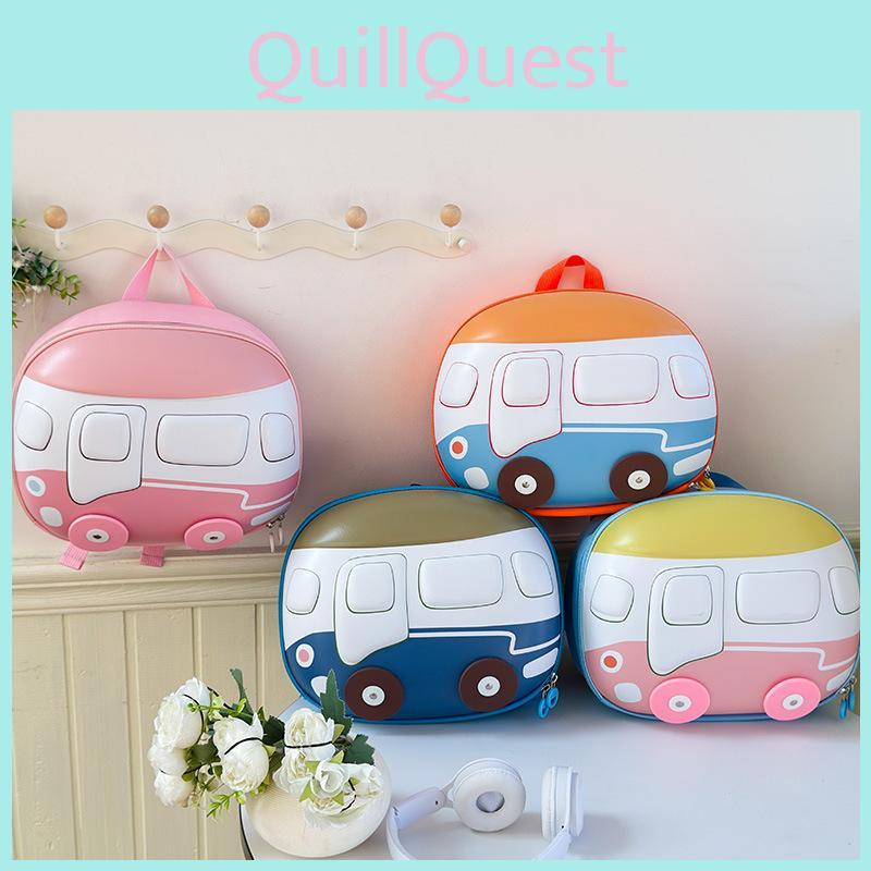 Kids Whimsical Shell Backpack In Bright Colors With Car Motif Ideal For School And Fun Everyday