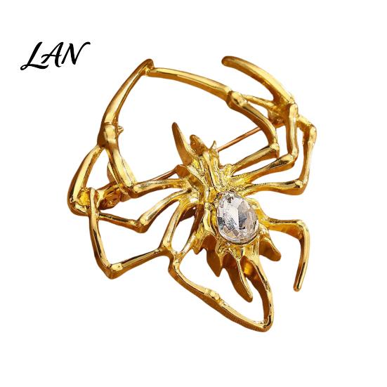 Rhinestone Spider Brooch for Men Women, Shape Alloy Lapel Non-fading Pin Pin, Sweater Cardigan Coat Clothing Accessories, Halloween Costume