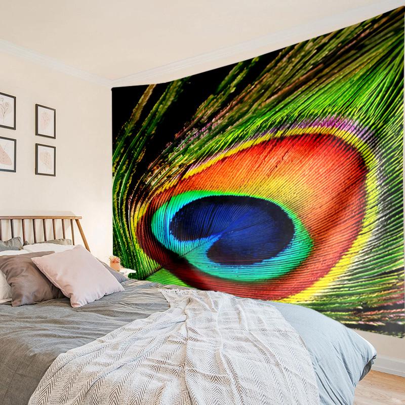 Peacock In The Rain Tapestry Room Decoration Wall Hanging for Living Room Bedroom, dormitory, Birthday and Christmas gifts