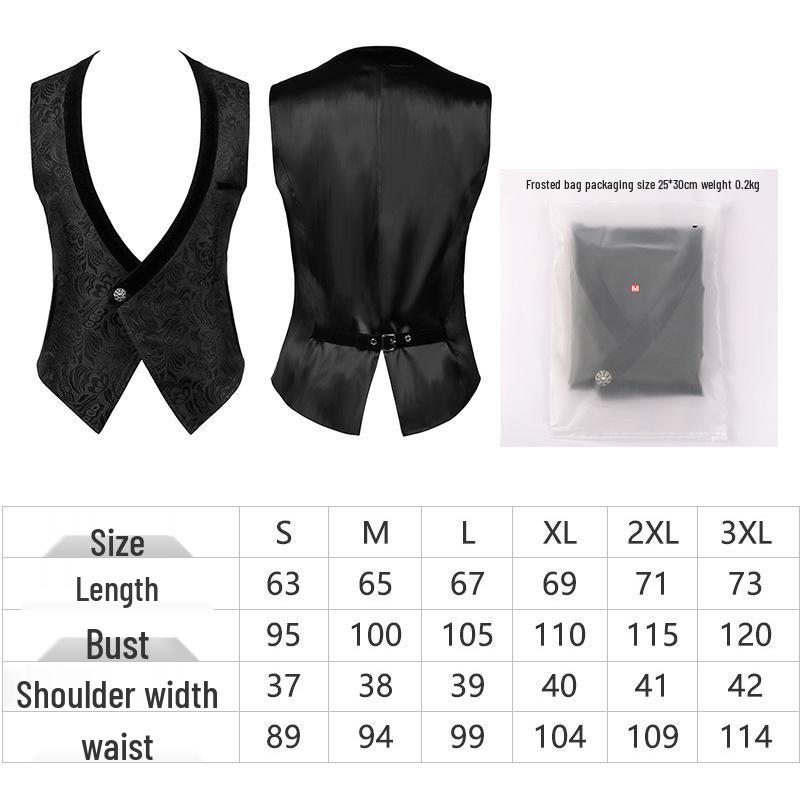 2025 Gothic Medieval Men's Vest and Waistcoat Set for Spring/Autumn - European & American Style Stage Costume