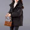 Down Cotton-padded Jacket for Women's Winter New Long Thickened Small Hooded Cotton-padded Jacket