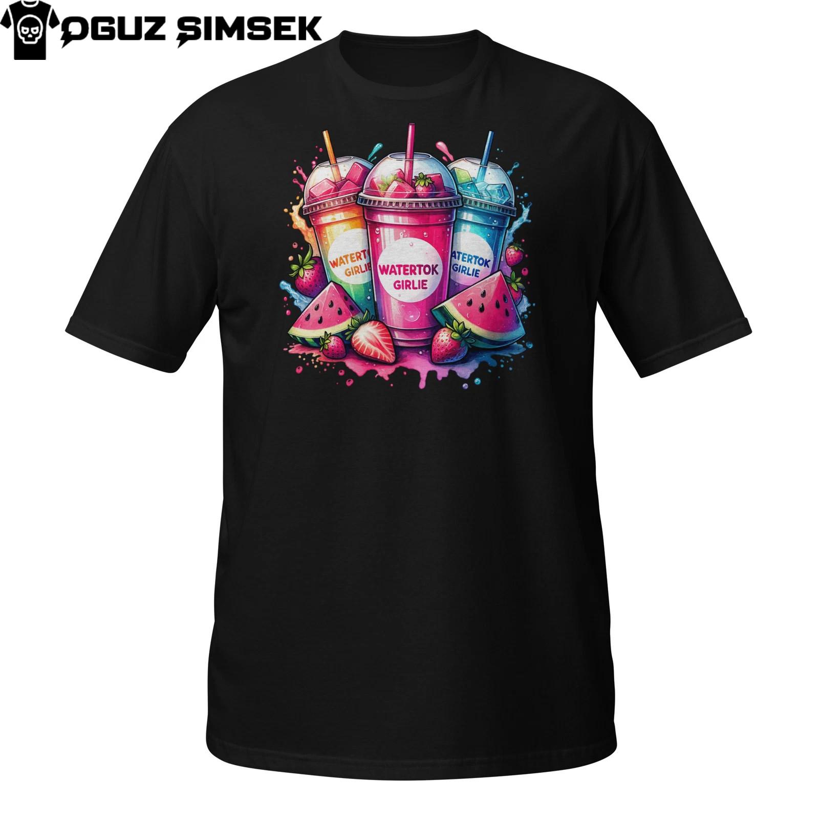Watertok Girlie T-Shirt Mens Womens Tees Top – Colorful Hydration Trend Tee With Fruity Drinks 3XL