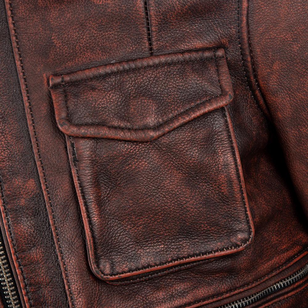 M65 Hunting Vintage Red Brown Genuine Leather Jacket Men Soft Real Cowhide Black Winter Coat Biker Jacket
