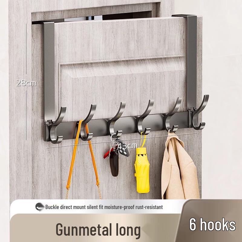 No-Drill Over-the-Door Hook Rack