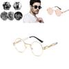 Unisex Retro Round Sunglasses With Lightweight Metal Frame For Uv Protection**