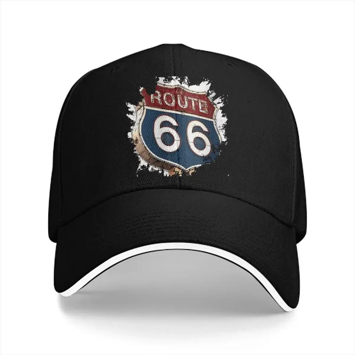 

Pure Color Dad Hats Road Sign Art Casual Hat Sun Visor Caps U S Route 66 Peaked Cap 56-58cm
