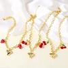 Retro European Style Strawberry Necklace Fruit Series Pitaya Chain Choker Cherry Bracelet  Spring