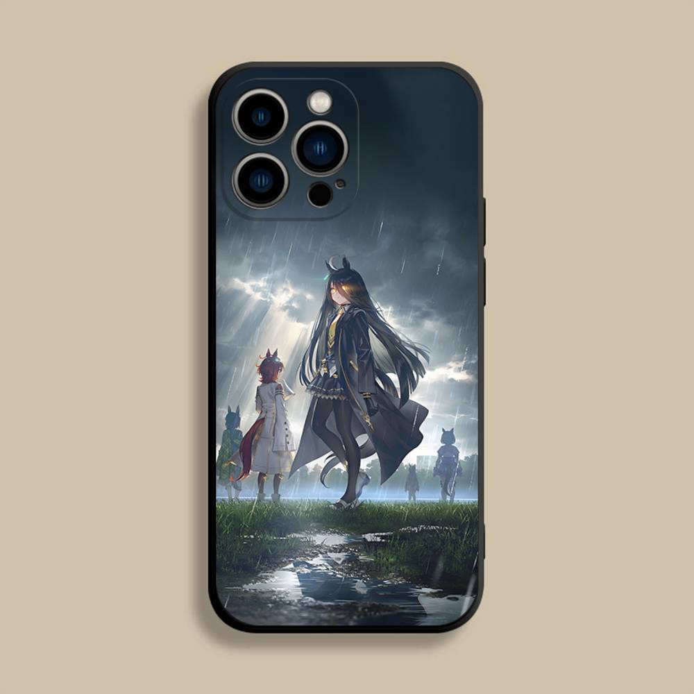 Uma Musume Pretty Derby Phone Case For iPhone 17,16,15,14,13,12,Pro,Max,Plus,E,SE4,Air,Mini Black Soft Cover