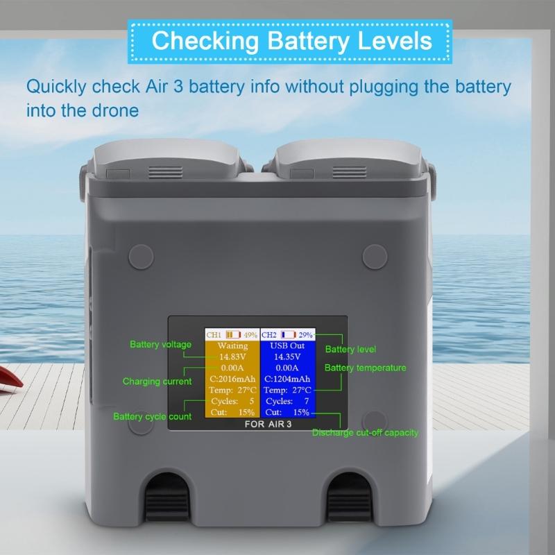 MultiFunction Two Way Drones Charging Station Charging Hubs with USB Port for Air 3 Drones Batteries with USB C Cable